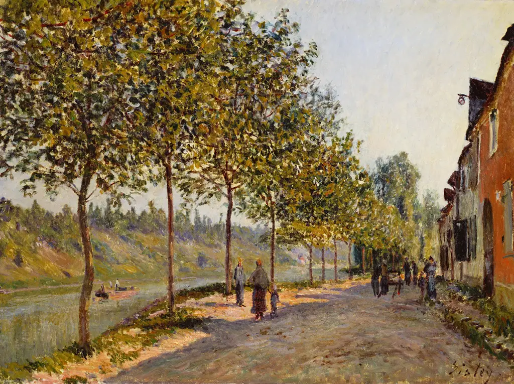 June Morning in Saint-Mammès in Detail Alfred Sisley